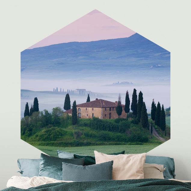 Fototapet arkitektur og skyline Sunrise In Tuscany