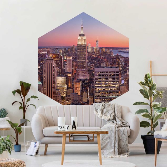 Fototapet arkitektur og skyline Sunset Manhattan New York City