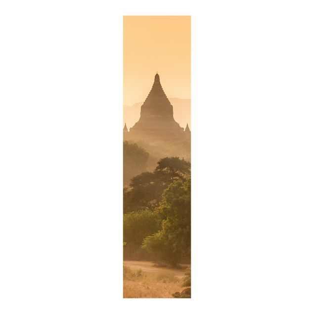Panelgardiner arkitektur og skyline Sun Setting Over Bagan