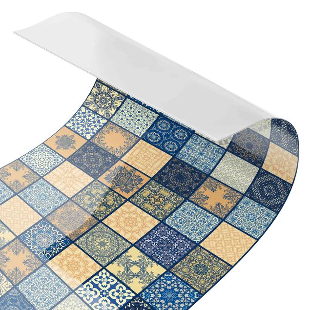 Selvklæbende folier Sunny Mediterranian Tiles With Blue Joints II