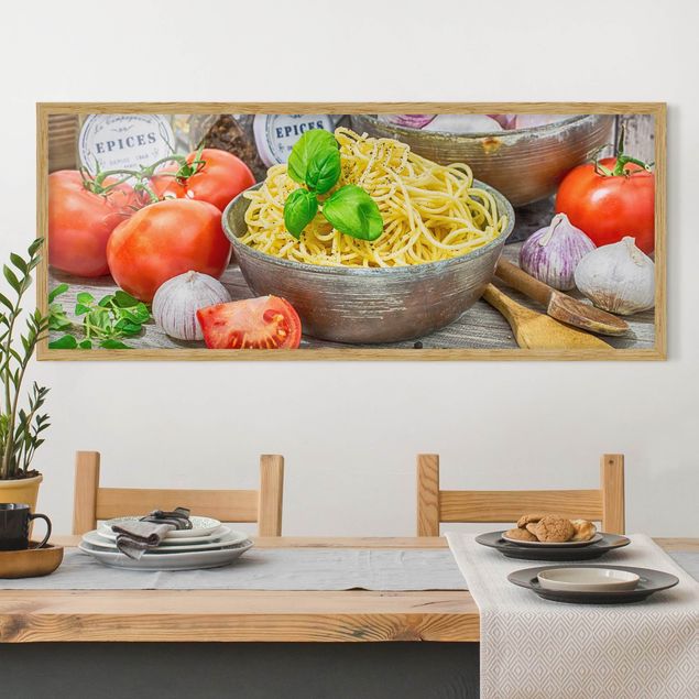 køkken dekorationer Spaghetti Bowl With Basil