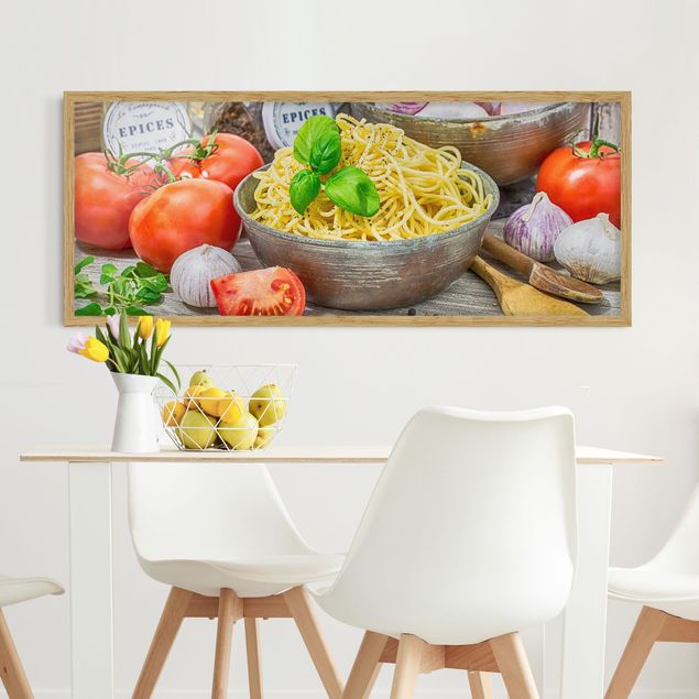 Billeder kunsttryk Spaghetti Bowl With Basil
