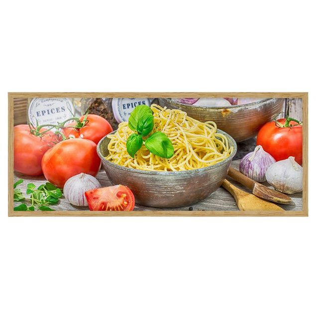 Billeder farvet Spaghetti Bowl With Basil