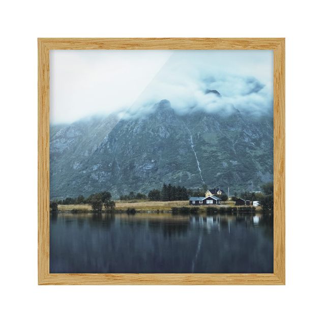 Indrammede plakater landskaber Lofoten Reflection