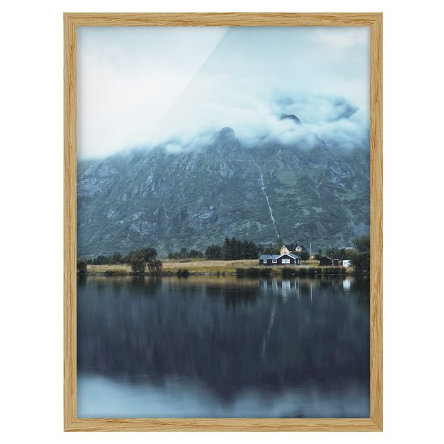 Indrammede plakater landskaber Lofoten Reflection