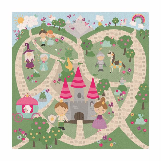 farverige gulvtæpper Playoom Mat Wonderland - The Path To The Castle