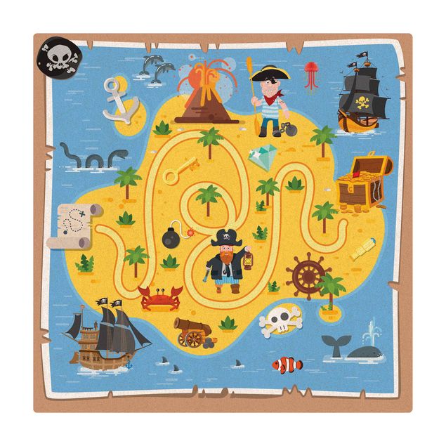 Tæpper Playoom Mat Pirates  - Looking For the Treasure