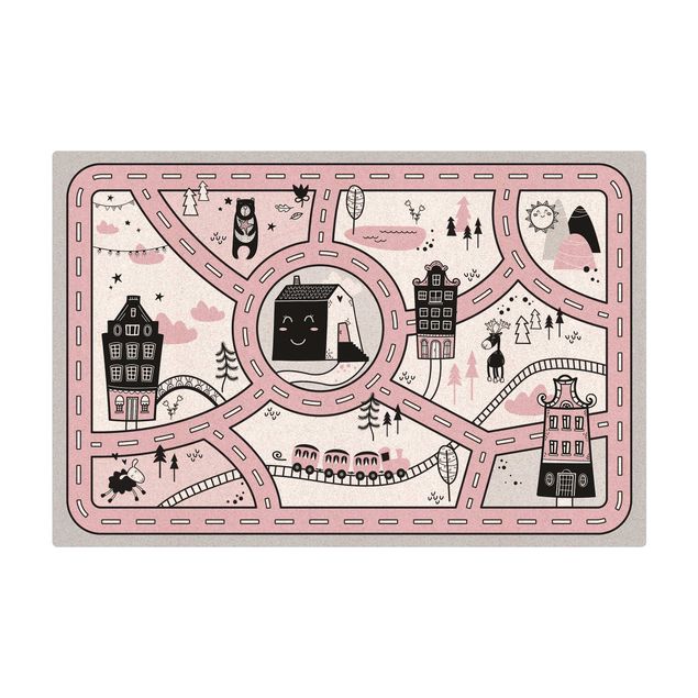sort gulvtæppe Playoom Mat Scandinavia -  The Pink City