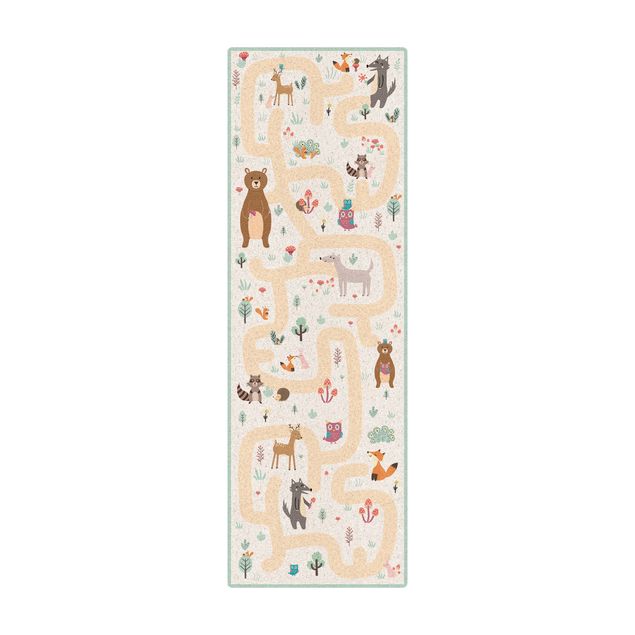 Store tæpper Playoom Mat Forest Animals - Friends On A Forest Path