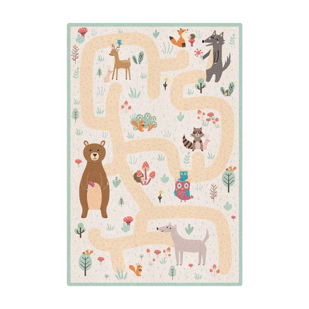 Store tæpper Playoom Mat Forest Animals - Friends On A Forest Path