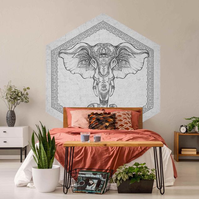 Moderne tapet Spiritual Elephant In Concrete Look