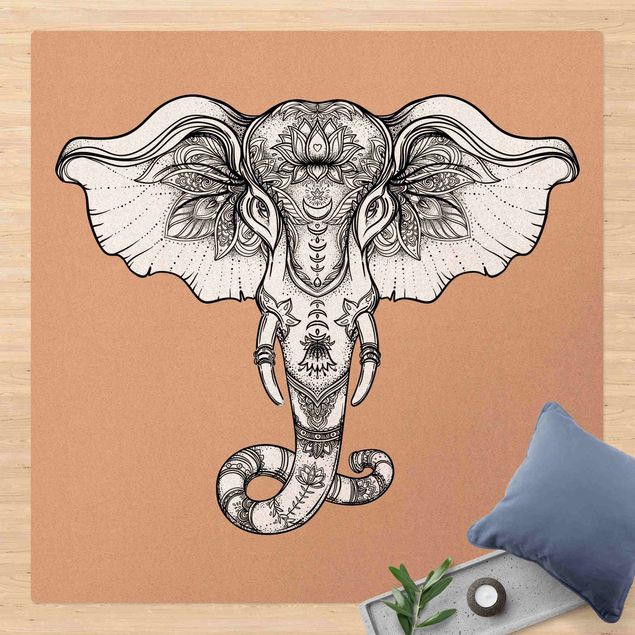 moderne tæppe Spiritual Indian Elephant