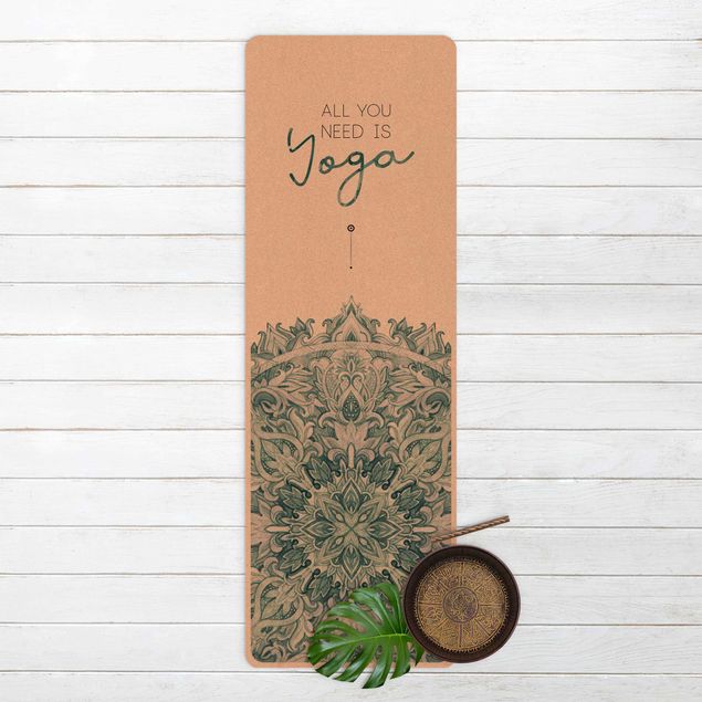 Yogamåtter Text All You Need Is Yoga Blue