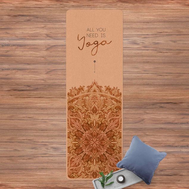 Yogamåtter Text All You Need Is Yoga Orange