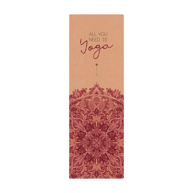 Store tæpper Text All You Need Is Yoga Red