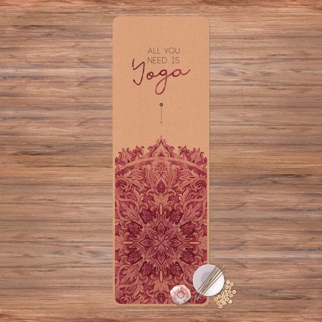 Yogamåtter Text All You Need Is Yoga Red