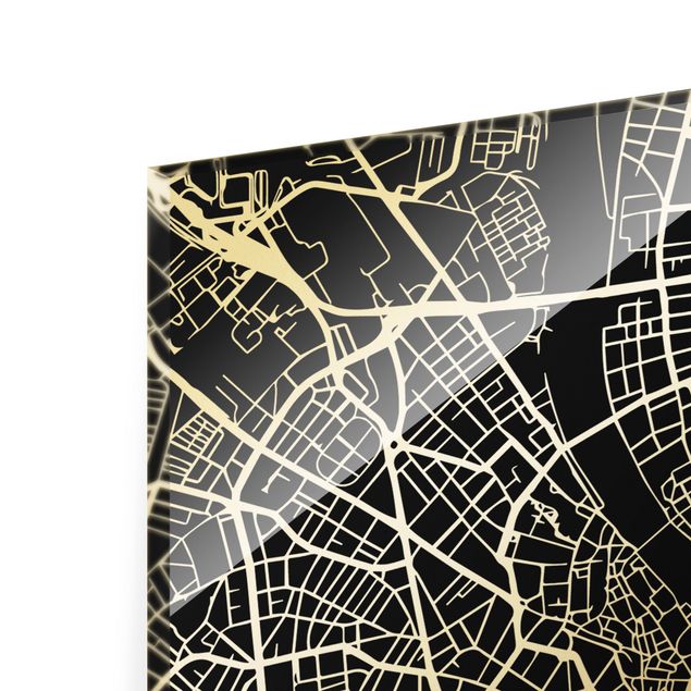 Billeder Basel City Map - Classic Black