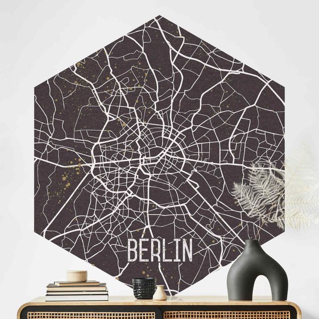 Tapet Berlin City Map Berlin - Retro