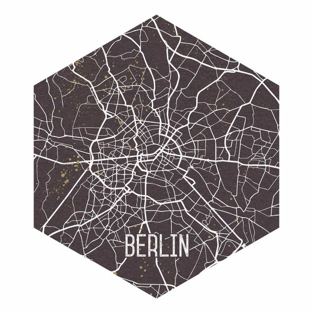 Tapet grå City Map Berlin - Retro