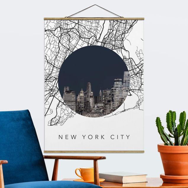 køkken dekorationer Map Collage New York City