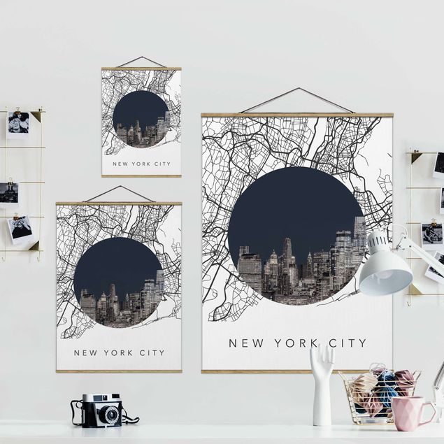 Billeder blå Map Collage New York City