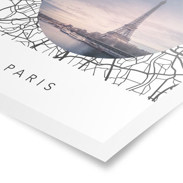 Billeder arkitektur og skyline Map Collage Paris