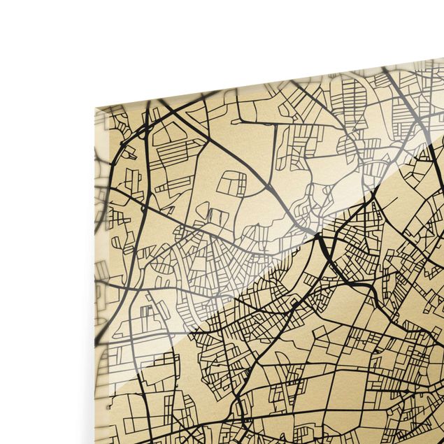 Glas magnettavla Copenhagen City Map - Classic