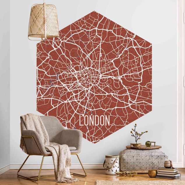 Fototapet arkitektur og skyline City Map London - Retro