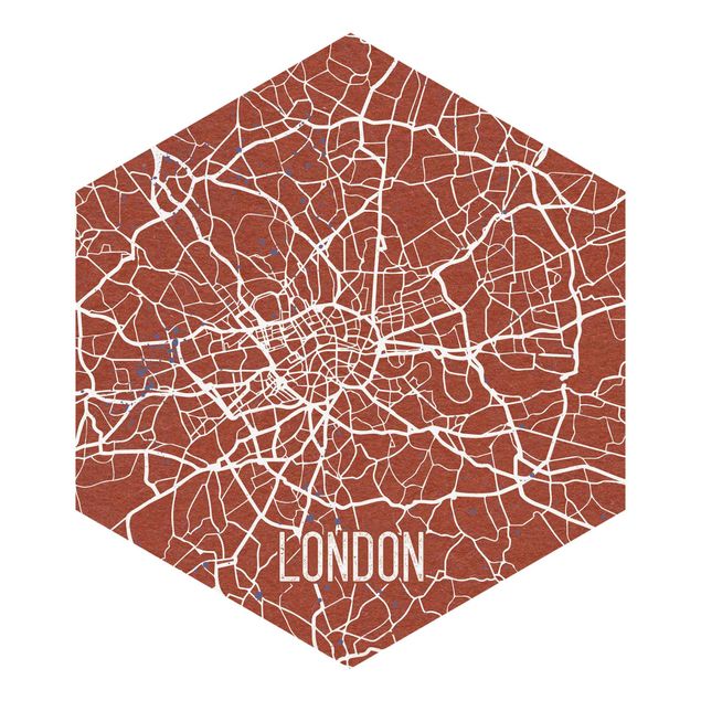 Tapet brun City Map London - Retro
