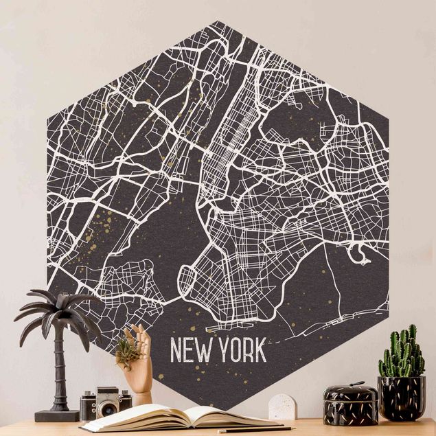 køkken dekorationer City Map New York- Retro