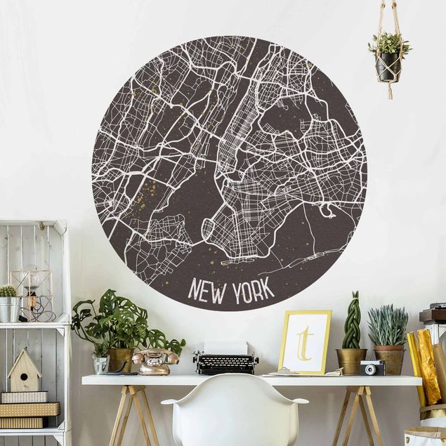 køkken dekorationer City Map New York- Retro