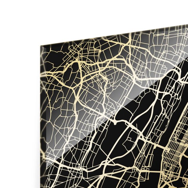 Billeder arkitektur og skyline New York City Map - Classic Black