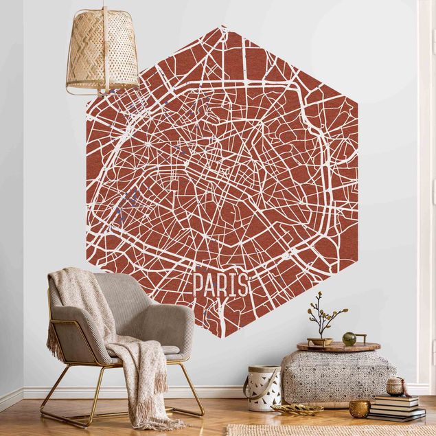 Tapet moderne City Map Paris - Retro