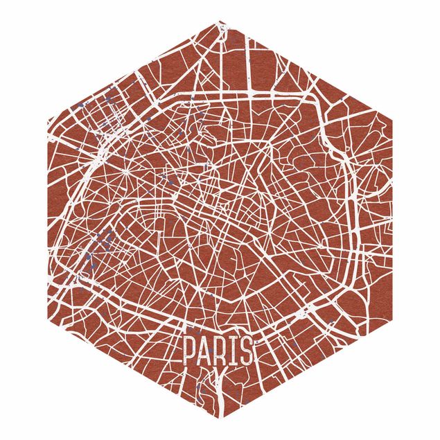 Fototapet brun City Map Paris - Retro