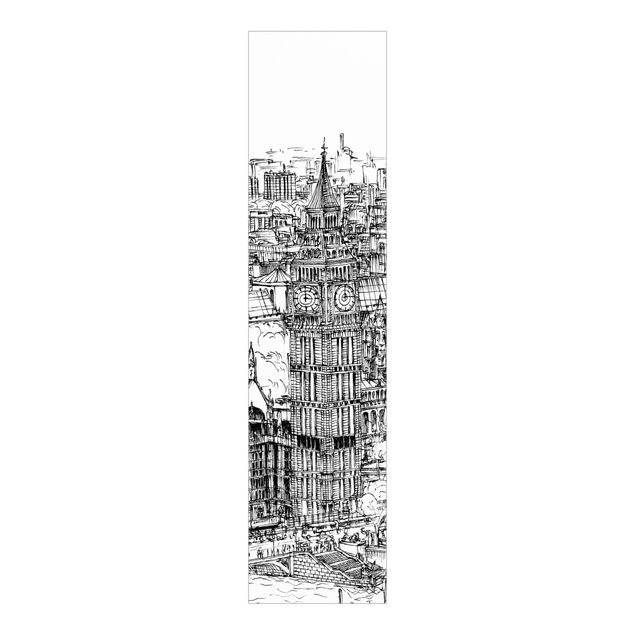 Panelgardiner arkitektur og skyline City Study - London Eye