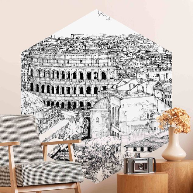 Fototapet arkitektur og skyline City Study - Rome