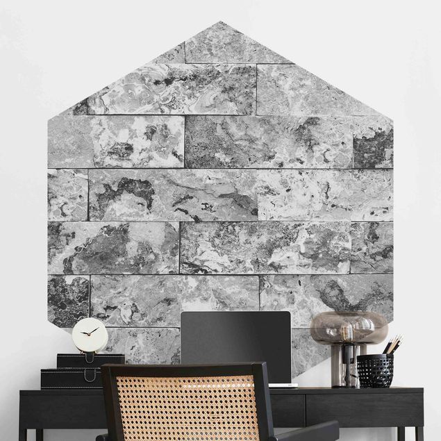 Marmor tapet Stone Wall Natural Marble Gray