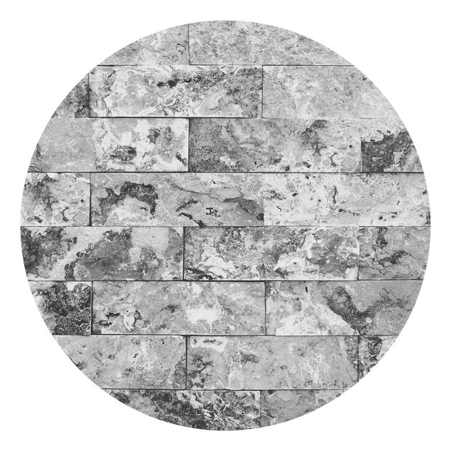 Tapet med mønster Stone Wall Natural Marble Grey