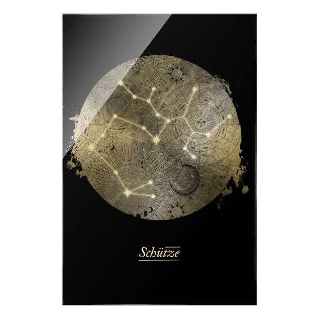 Glas magnettavla Zodiac Sign Sagittarius Silver