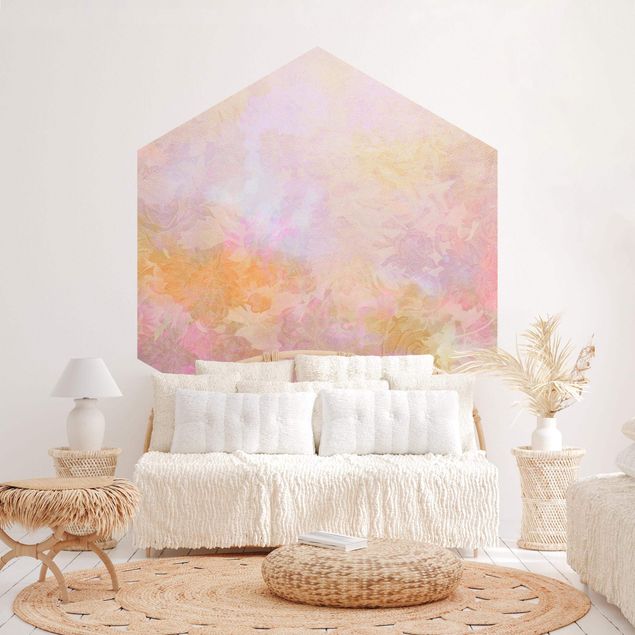 Blomster tapet Bright Floral Dream In Pastel