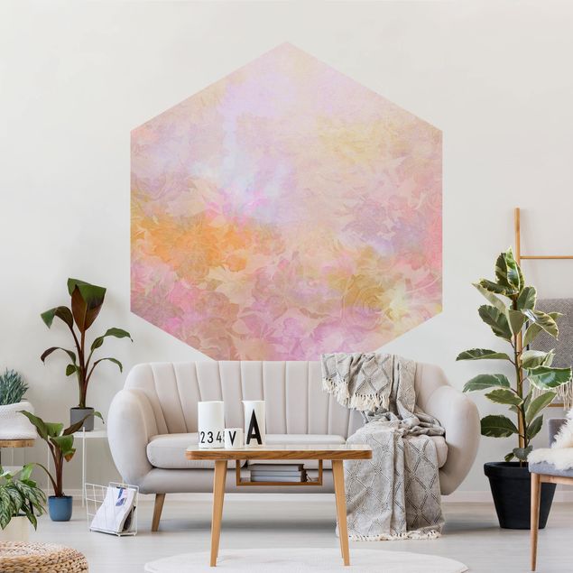 Moderne tapet Bright Floral Dream In Pastel