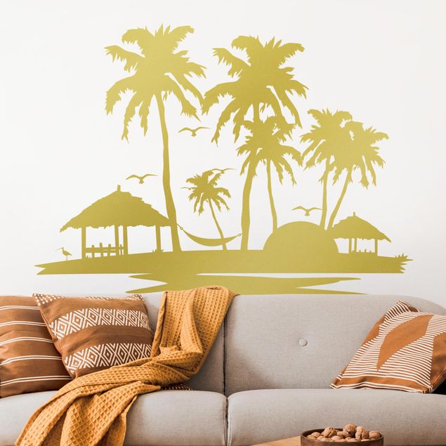 Wallstickers Palmer Beach & Palm trees