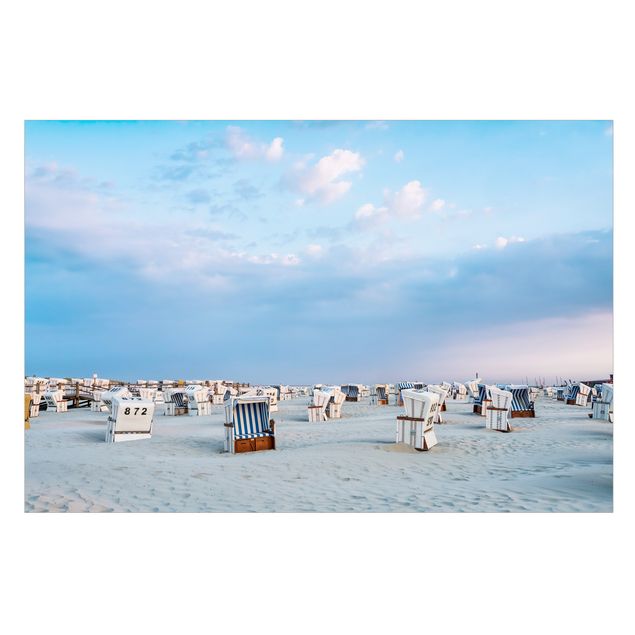 Vinduesklistermærke - Beach Chairs On The North Sea Beach