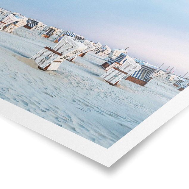 Plakater arkitektur og skyline Beach Chairs On The North Sea Beach