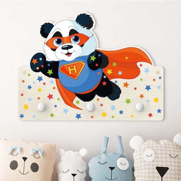 Børneværelse deco Super Panda With Desired Letters