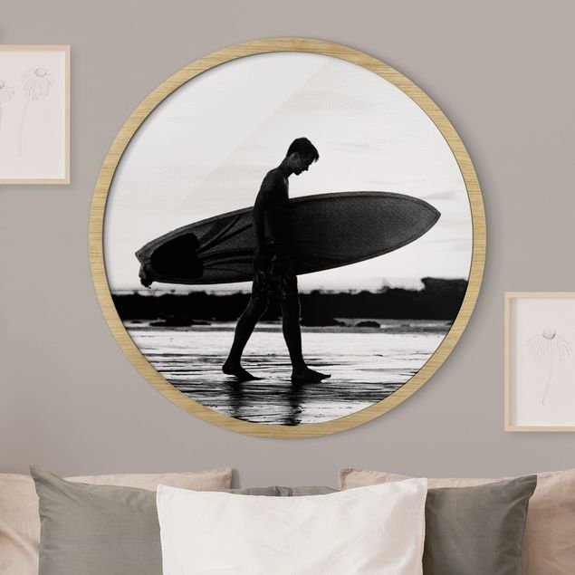 Rund billeder Shadow Surfer Boy In Profile