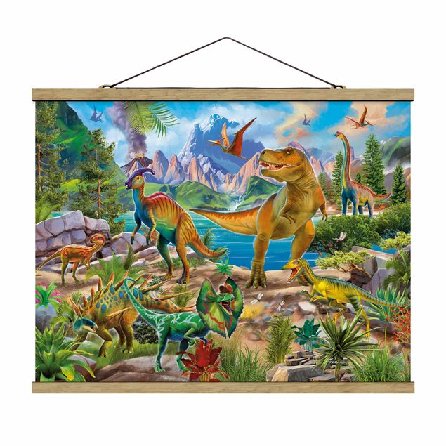 Billeder farvet T-Rex And Parasaurolophus