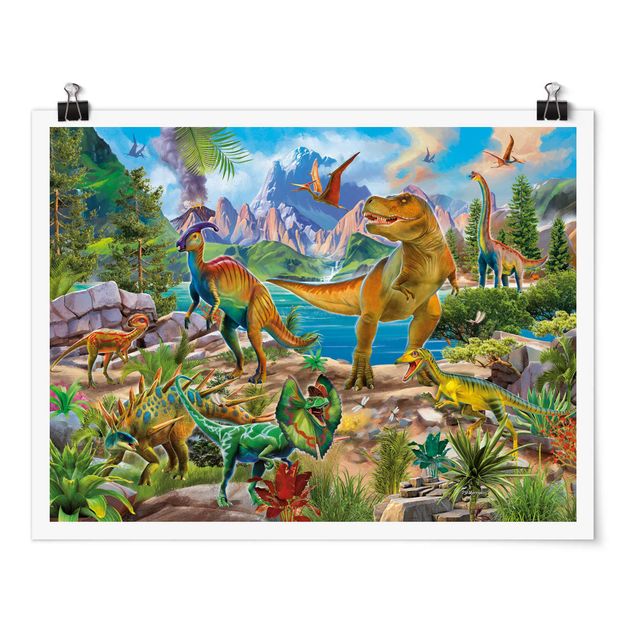 Billeder dyr T-Rex And Parasaurolophus