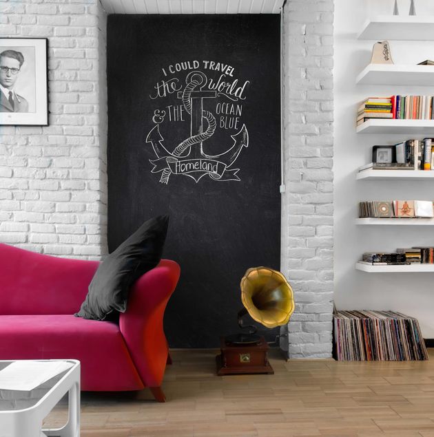 Selvklæbende folier sort Living Room - DIY Chalkboard Wallpaper
