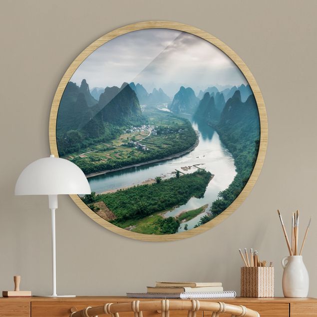 Rund billeder View Of Li River And Valley